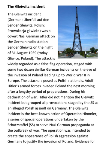 The Gleiwitz incident Handout