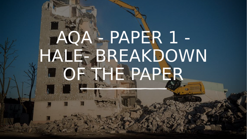 AQA - ENGLISH LANGUAGE - PAPER 1 - GRADE 4 BREAKDOWN - HALE
