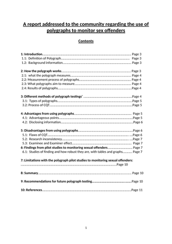 Forensic-Report addressed to the community regarding the use of polygraphs to monitor sex offenderS