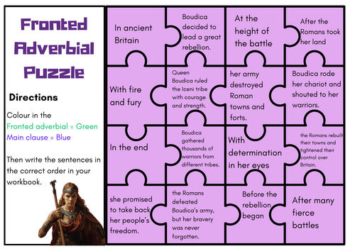 Fronted Adverbials Jigsaw Puzzle
