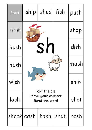 Th, sh, ch track games