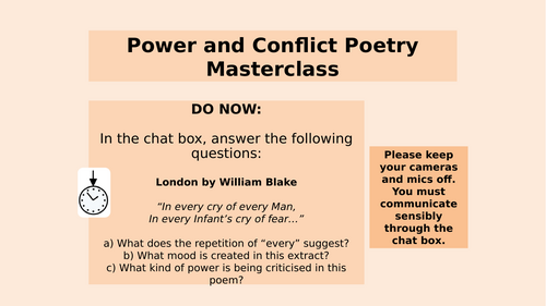 Power and Conflict Poetry Masterclass