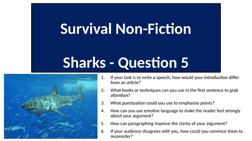 AQA English Language Paper 2 Question 5 - Sharks