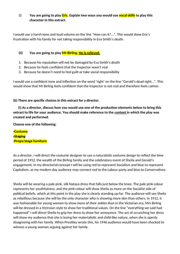 Drama Edexcel GCSE Mock paper