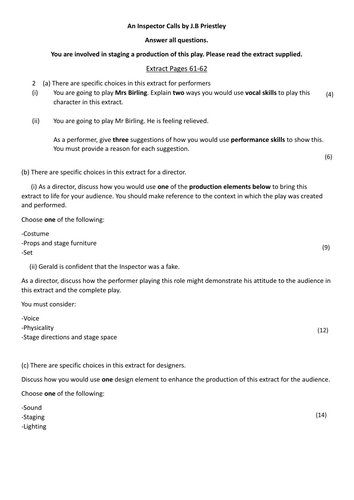 Edexcel Drama GCSE Mock Paper Bundle