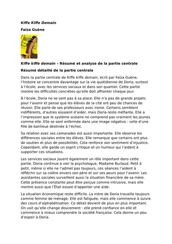 Kiffe kiffe demain – Faïza Guène – Summary and Analysis of the Central Section
