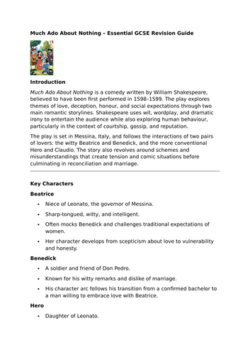 Much Ado About Nothing by William Shakespeare – Essential GCSE Revision Guide