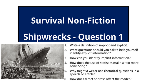 AQA English Language Paper 2 Question 1 - Shipwrecks (Titanic)