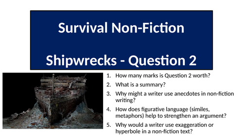 AQA English Language Paper 2 Question 2 - Shipwrecks (Titanic)