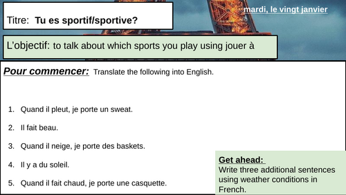 Year 7 French | Dynamo 1 | Module 3 | Mon temps libre | Full Lesson Pack | Self & Introductions