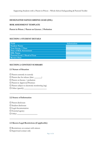 Supporting Students with a Parent in Prison