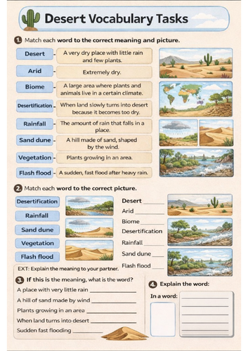 Desert Vocabulary Task