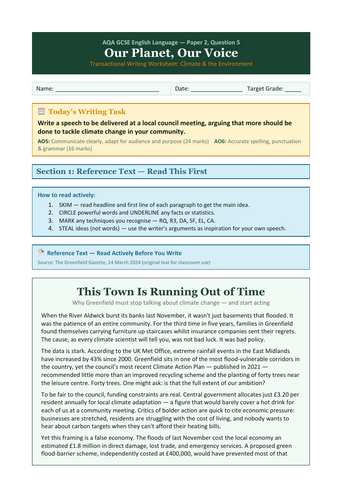 AQA GCSE English Language - Transactional Writing Bundle