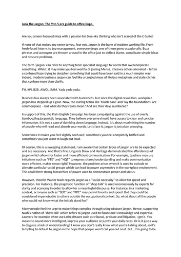 An A* English Creative Writing Piece on Occupational Language and Power