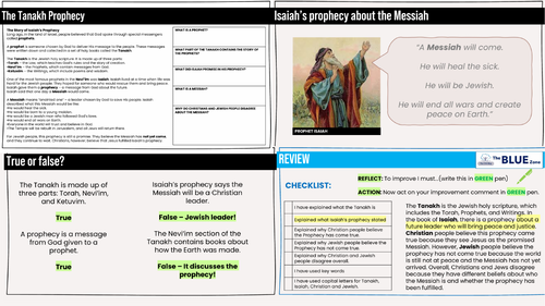 ETHICS Judaism The Tanakh Prophecy KS3 Religious Education / RS / RE