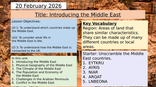 KS3 Introduction to the Middle East