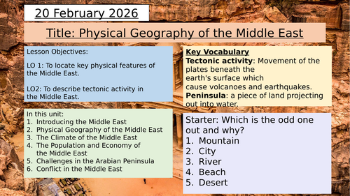 KS3 Physical Geography of the Middle East