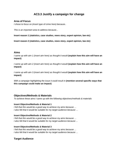 CRIMINOLOGY Unit 1 LO3 (AC3.1, AC3.2, AC3.3) WJEC