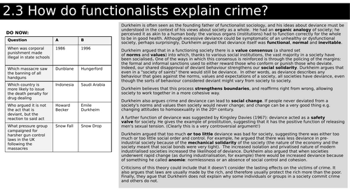 CRIMINOLOGY Unit 2 2.3 Sociological Theories of Criminality – WJEC