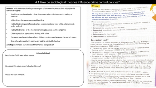 CRIMINOLOGY Unit 2 4.1 Criminological Theories in Informing Policy (Sociological) - WJEC