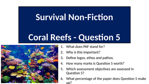 AQA English Language Paper 2 Question 5 - Coral Reefs