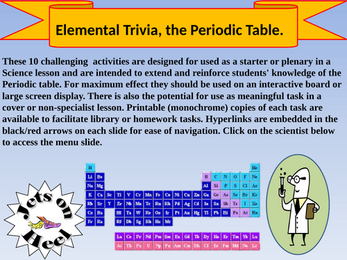 Elemental Trivia, The Periodic Table