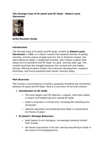 The Strange Case of Dr Jekyll and Mr Hyde – Robert Louis Stevenson – Essential GCSE Revision Guide