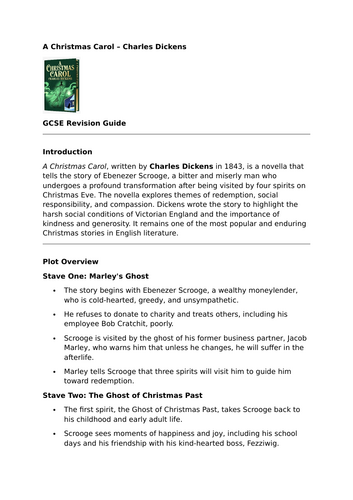A Christmas Carol – Charles Dickens – Essential GCSE Revision Guide