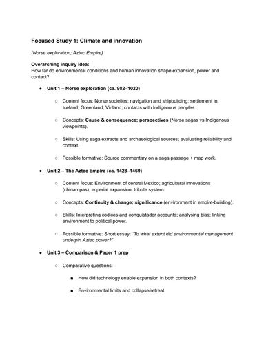 IB DP History Focus Studies Pack – Climate and Innovation, Independence, Transitions & Protest