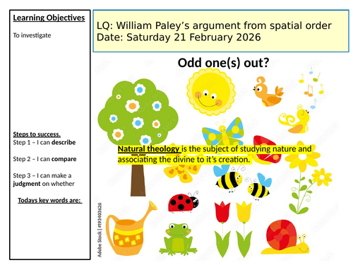 AQA Philosophy- William Paley's Spatial order