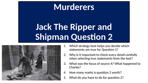 AQA English Language Paper 2 Question 2 - Murderers (Jack The Ripper & Harold Shipman)