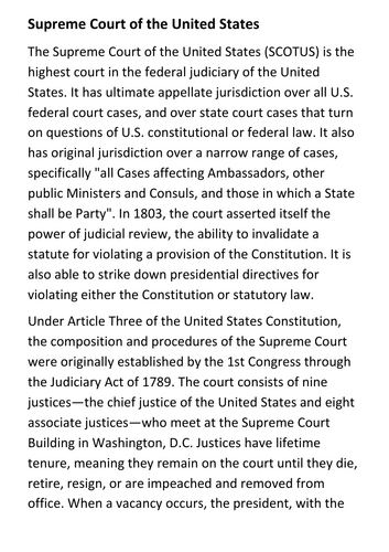 Supreme Court of the United States Handout