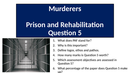 AQA English Language Paper 2 Question 5 - Prisons and Rehabilitation