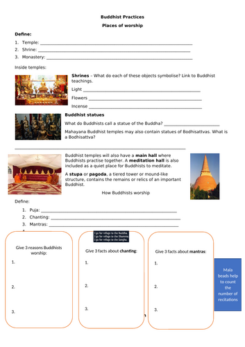 Buddhism Practices Work Book