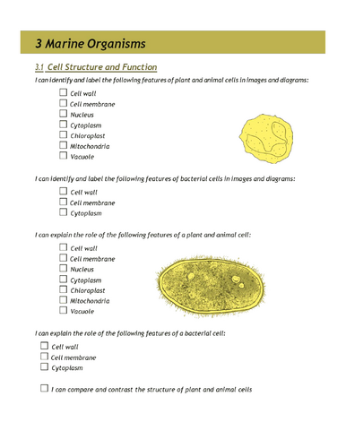 Cambridge IGCSE Marine Science 0697,Chapter  3 Marine Organisms