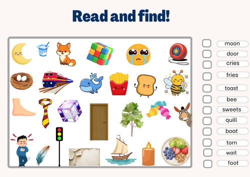 Read and Find Vocabulary Worksheet