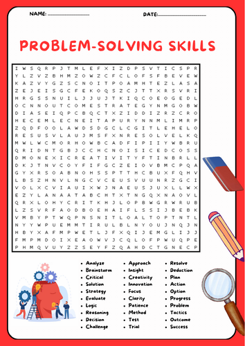 Problem Solving Skills word search puzzle  activity