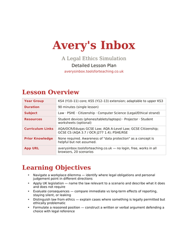 Avery's Inbox - BTEC IT U1 LA-D