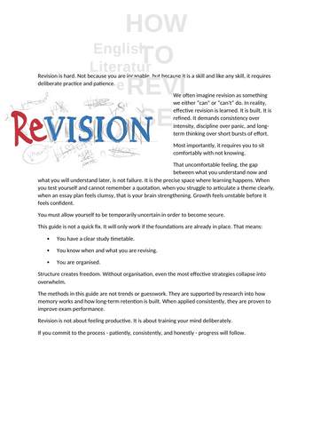 REVISION METHODS - ENGLISH