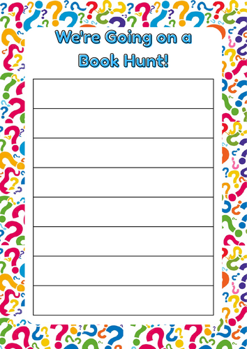 We're Going on a Book Hunt!