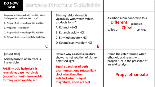 AQA A Level Chemistry Benzene Structure & Stability (3.3.10)