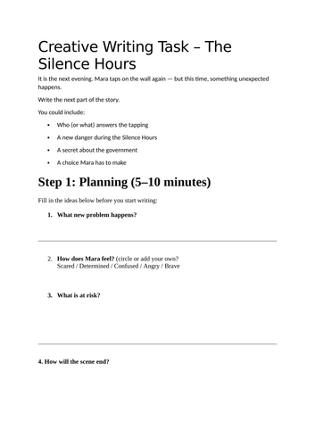 Dystopian Reading Comprehension