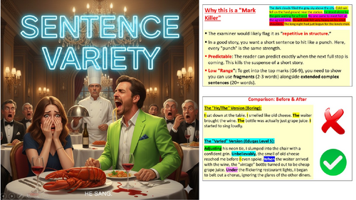 GCSE Creative Writing Masterclass: Variety in Sentence Starters & Length