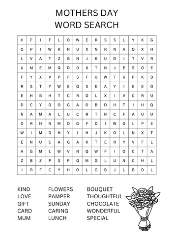Mothers day word search