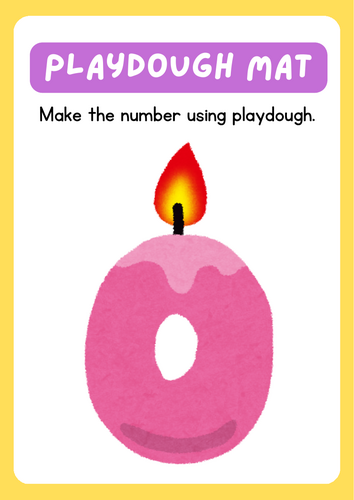 Birthday Candle Number 0-10  Playdough Mats