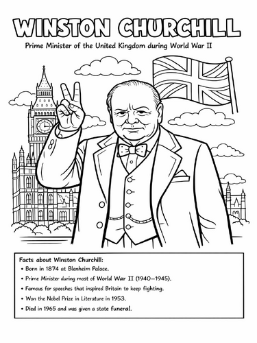 Winston Churchill coloring picture