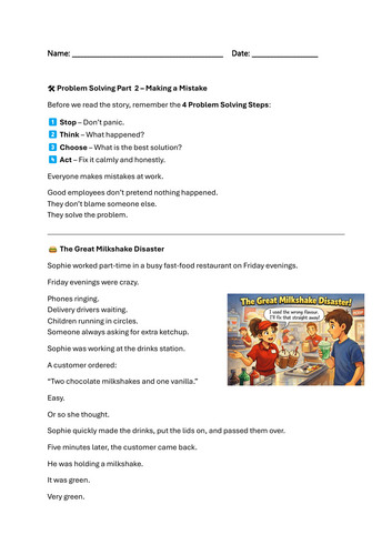 Problem Solving in the workplace 2 - Making a mistake