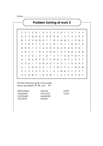 Wordsearch Problem Solving 2