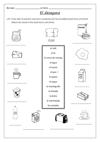 SPANISH - BREAKFAST - EL DESAYUNO