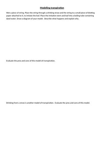 AQA GCSE Biology - B4 - Transport Systems